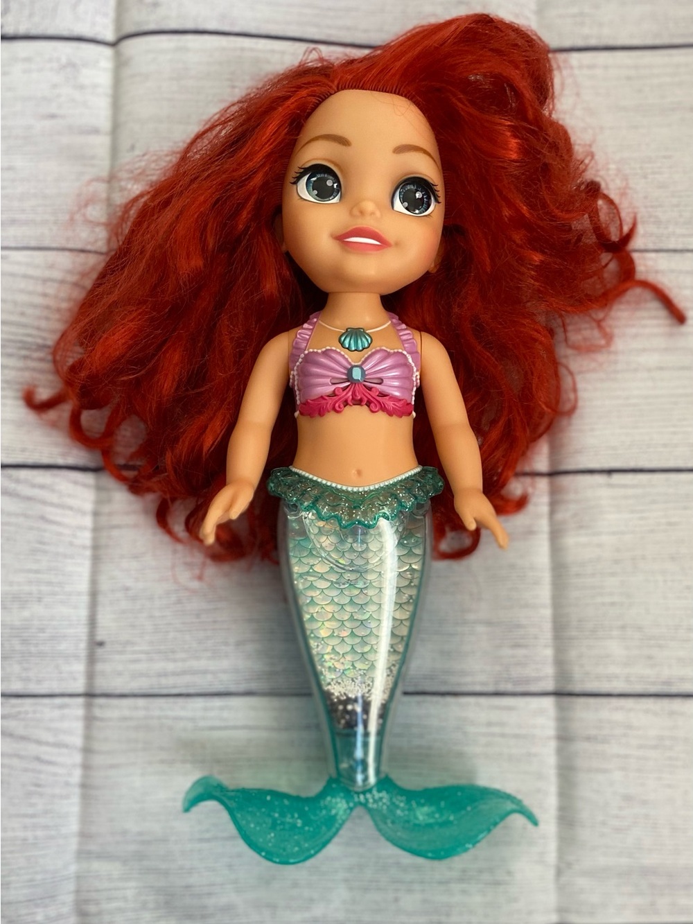Red-Haired Mermaid Doll with Pink Top and Teal Tail - Kids Toys